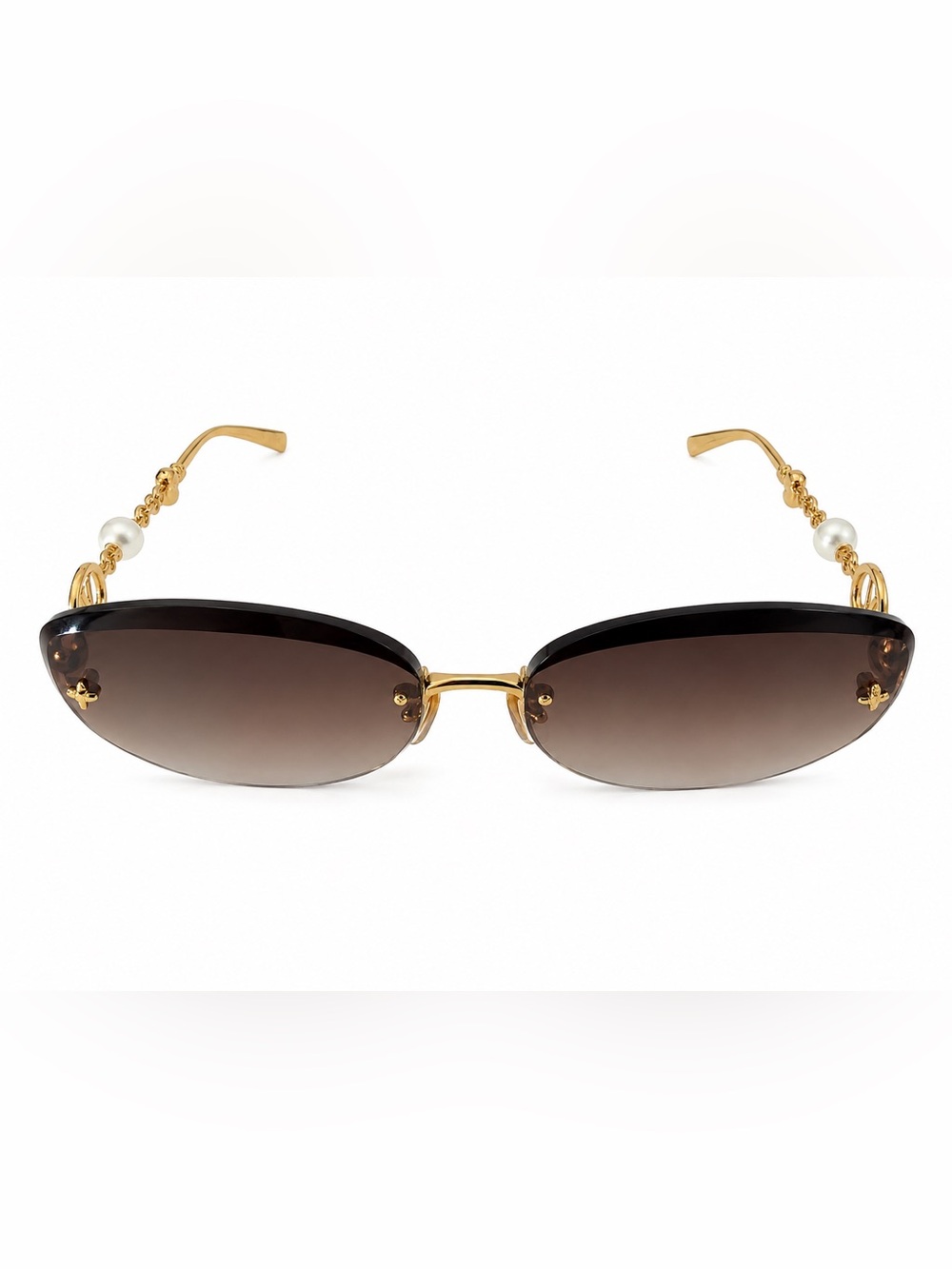 Louis Vuitton Gold Frame Sunglasses with Brown Gradient Lenses